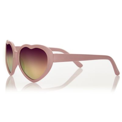 Mini girls pink heart sunglasses